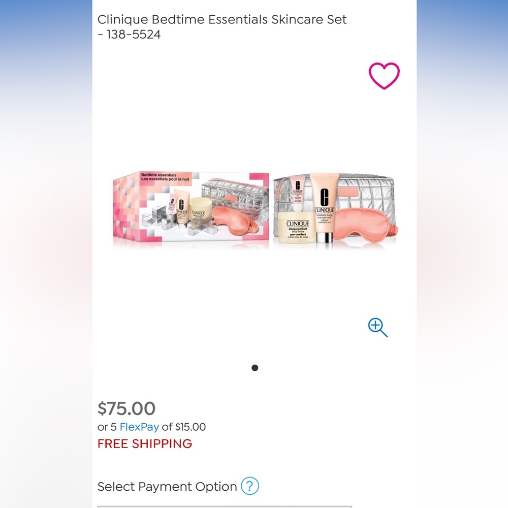 Clinique Nighttime Skincare Set with Pink Packaging